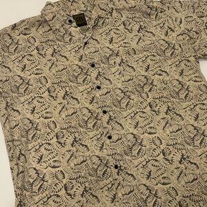Bruno Beige Leaf Pattern Men's Shirt